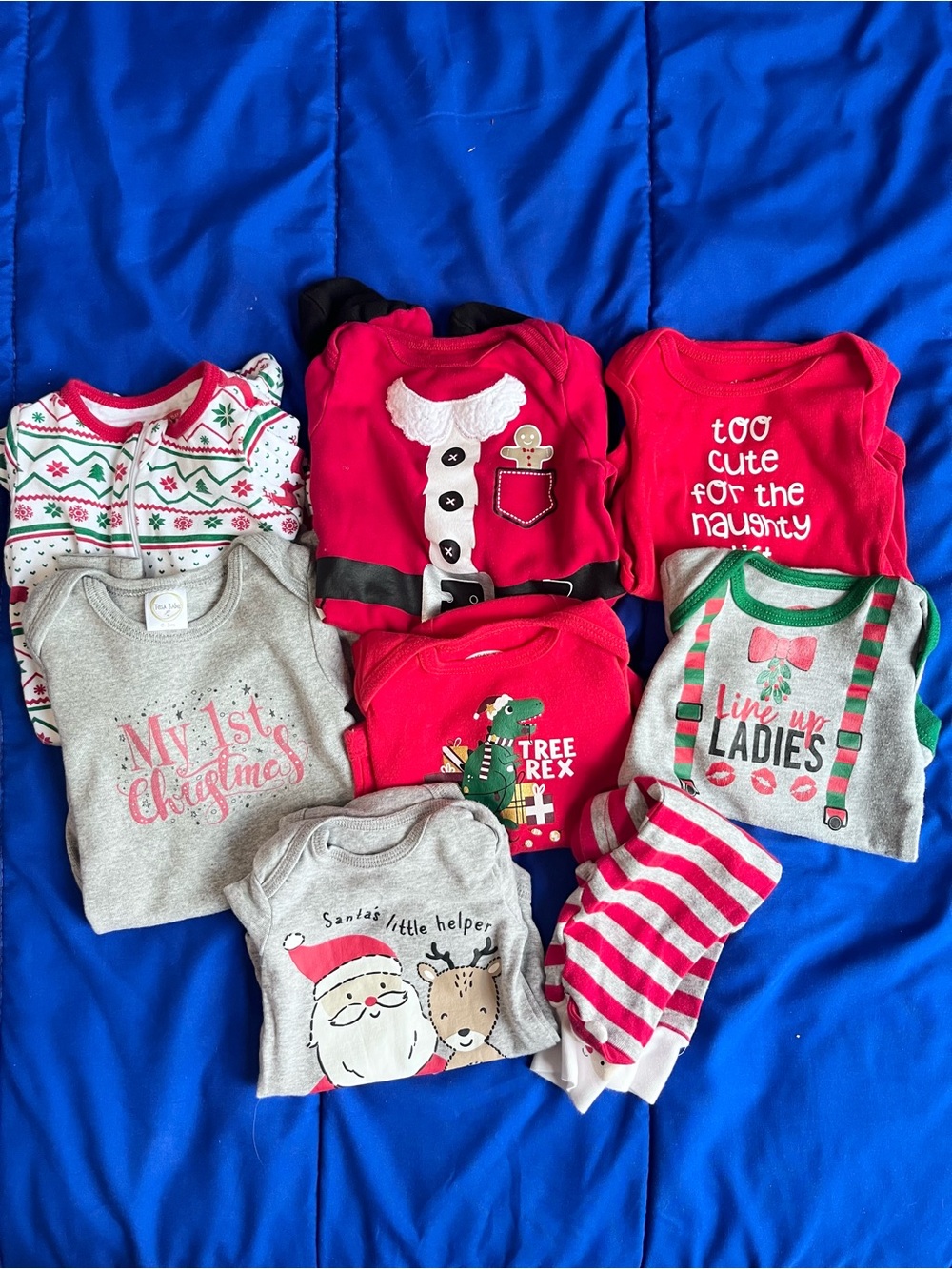 Baby Christmas Holiday Bundle Lot (8) 0-3 Months